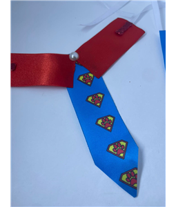 Colarinho fita lisa/ gravata estampada